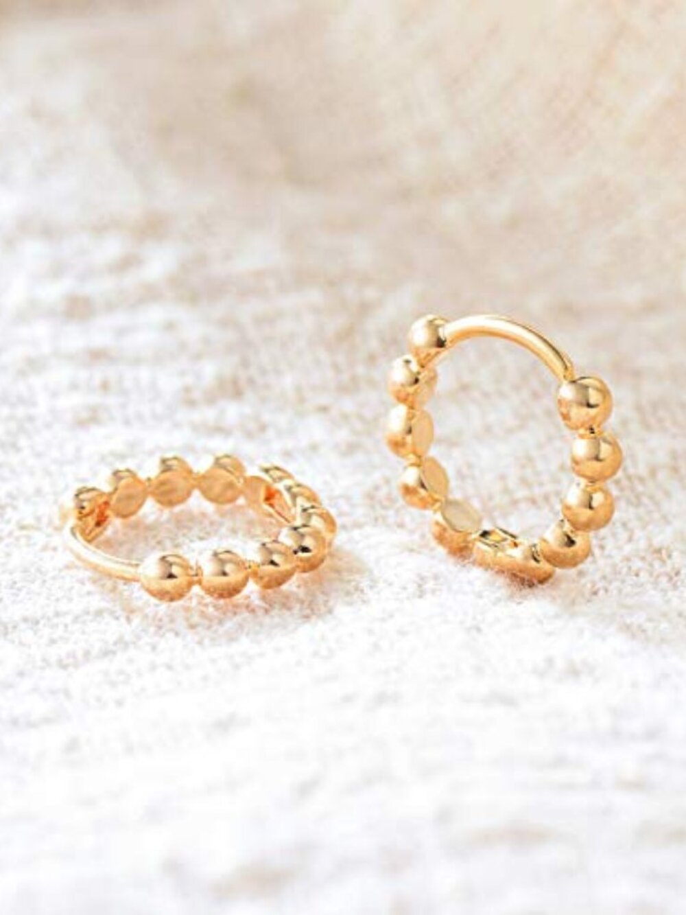 Gold Huggie Hoop Earrings 14K Gold Plated Dainty Small Simple Hypoallergenic Jew